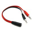 thumbnail image 4 of Cable auxiliar divisor en Y de audio y micrófono para auriculares hembra a macho doble de 3,5 mm, 4 of 7
