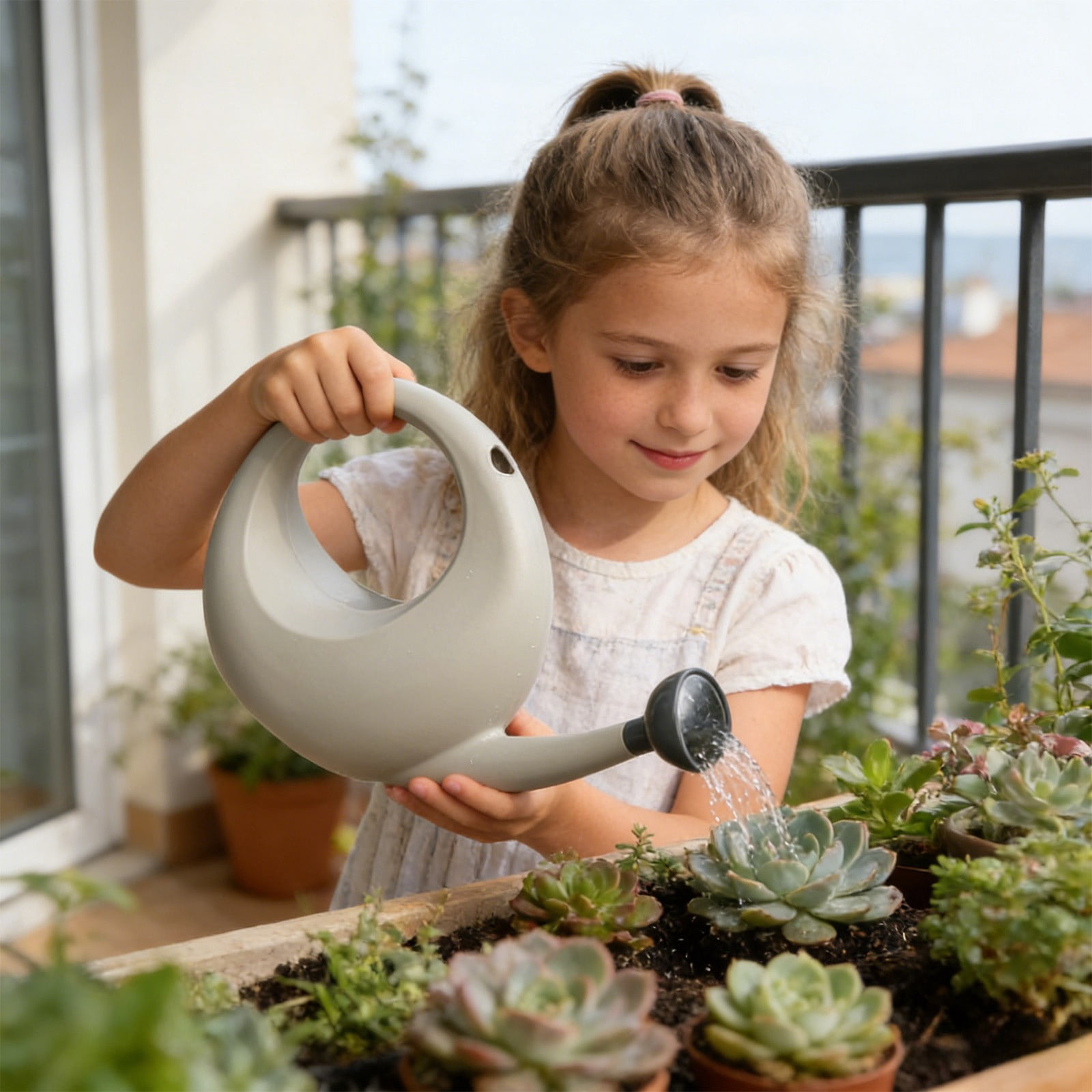 Efficient Flow & Smooth, 18.1x11.0x3.9 Inch Watering Can, Direct Irrigation & Courtyard Sprinkler, Detachable 4L Head for Horticultural Plant Care