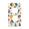 thumbnail image 2 of Yayeee Duplex Wall Plate 1-Gang 4.5"x2.7" Home Receptacle Light Switch Decorative Outlet Cover, Red Geometric, 2 of 7