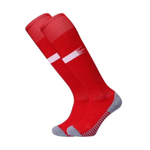 PLHWHYQ Kids Crew Athletic Socks, Terry Cushioned Warm Football Socks, Breathable Moisture-Wicking Long Sport Socks for Boys Girls, Back To School Red1 7-12 Years
