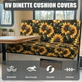 thumbnail image 4 of XYZCANDO Sunflower RV Dinette Cushion Covers Comfortable RV Accessories for Inside Couch Cover 2 Cushion Sofa 2 Seat Sofa Cover Universal Slipcovers for RV Camper Car Bench Black, 4 of 7