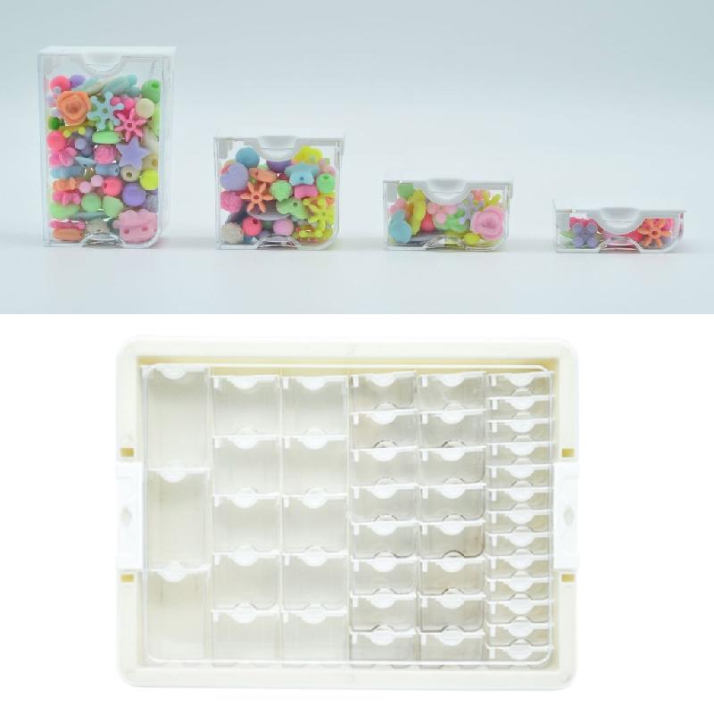 Aellinatey Multi Compartment Bead Storage Case Clear Cover Jewelry Accessories Organizer