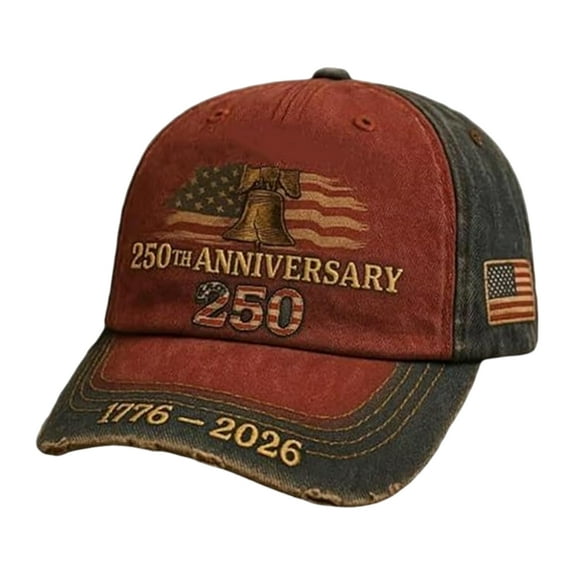 Classic 250th Anniversary USA Patriotic Baseball Cap Embroidered Retro Adjustable Unisex Hat for Men Women Gift