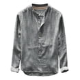 thumbnail image 1 of Chemise Habillée en Lin pour Homme à Manches Longues, Décontractée et Formelle, avec Boutons, pour les Saisons d'Automne et d'Hiver, 1 of 3