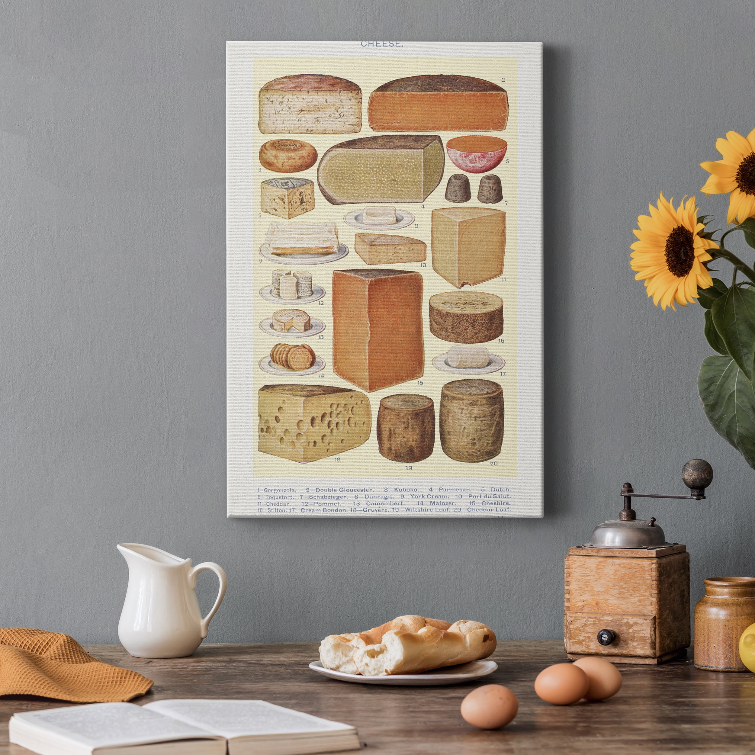 Various Cheeses Premium Gallery Wrapped Canvas - Ready to Hang - 40 x 60