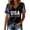 Black, variant on Womens 250Th Anniversary Usa Shirt Women's Casual V Neck Short Sleeve Tee Independence Day Print Women Tshirts Black L