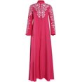 thumbnail image 3 of Vestido musulmán para mujer Kaftan árabe Jilbab Abaya Vestido largo con costura de encaje islámico, 3 of 5