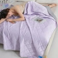 thumbnail image 4 of Cool Silk Summer Quilt, Class A, Single/Double, Machine Washable, Air Conditioning Quilt, Gift, Thin Quilt, Solid Color Printed, Air Conditioning Quilt, Summer Quilt (200X230Cm, Light Purple), 4 of 10