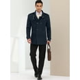 thumbnail image 3 of Unique Bargains Men's Winter Coat Stand Collar Double Breasted Pea Coats M Navy Blue, 3 of 6