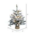 thumbnail image 3 of Vickerman 24" Flocked Anoka Pine Artificial Christmas Tree, Warm White LED Lights, 3 of 4