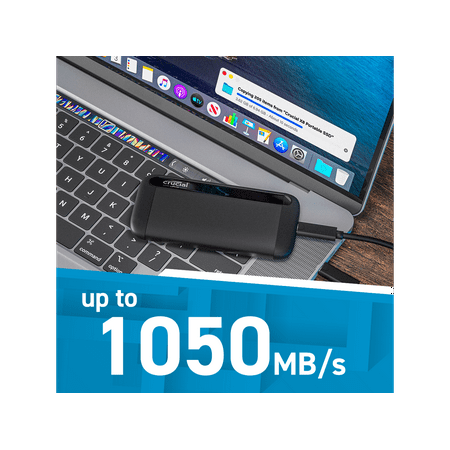 Crucial - X8 1TB External USB-C 3.2 Gen 2/USB-A Portable SSD