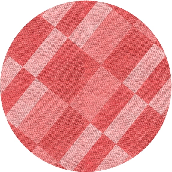 Ahgly Company Machine Washable Indoor Round Transitional Ruby Red Area Rugs, 7' Round