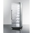 thumbnail image 2 of 24" wide upright mini reach-in beverage center with stainless steel interior, black cabinet, glass door, and dolly, 2 of 2