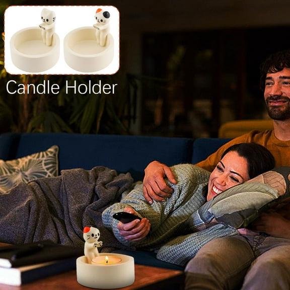 BETTERLIFE Warming Its Paws Cartoon Kitten Candle Holder Cat Aromatherapy-Candle Holder - E1D8