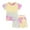 Yellow, variant on Gbsyewxs Girls Outfits 2 Piece Crew Neck Short Sleeve Tie Dye Tops And Elastic Wasit Shorts Set Soft Summer Girls Clothes Set Light Blue Size 2-3 Years