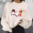 thumbnail image 2 of Sudaderas cortas estampadas de manga larga informales para mujer a la moda navideña Pompotops gfhjh8471, 2 of 4