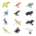 thumbnail image 2 of 12Pcs Simulation Animal Model Figure Animals Statues Playset Hand-Painted for Party Supplies Classrooms Rewards Kids Cognition - Bird, Optional, 2 of 8
