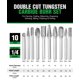thumbnail image 3 of Juego de fresas de carburo Staten Tools de 1/4" - 10 piezas, doble corte, 3 of 8