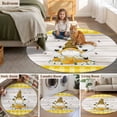 thumbnail image 6 of Area Rug 36in, Watercolor Bee Dwarfs Floor Carpet Living Room Rug, Daisy Yellow Gauze Non-Slip Welcome Mat Indoor Rugs for Bedroom Dining Room, 6 of 9