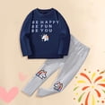 thumbnail image 2 of JUMEYU Kids Pajamas Girls Long Sleeve Toddler Baby Boys Girls Pajamas Set Round Neck Long Sleeve Snug Fit Sleepwear Pjs 5T 6T (Navy,5-6 Years), 2 of 4