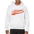 thumbnail image 6 of UGP Campus Apparel Miami Baseball Script - Hometown Pride, Pitcher Hoodie - Small - White, 6 of 6