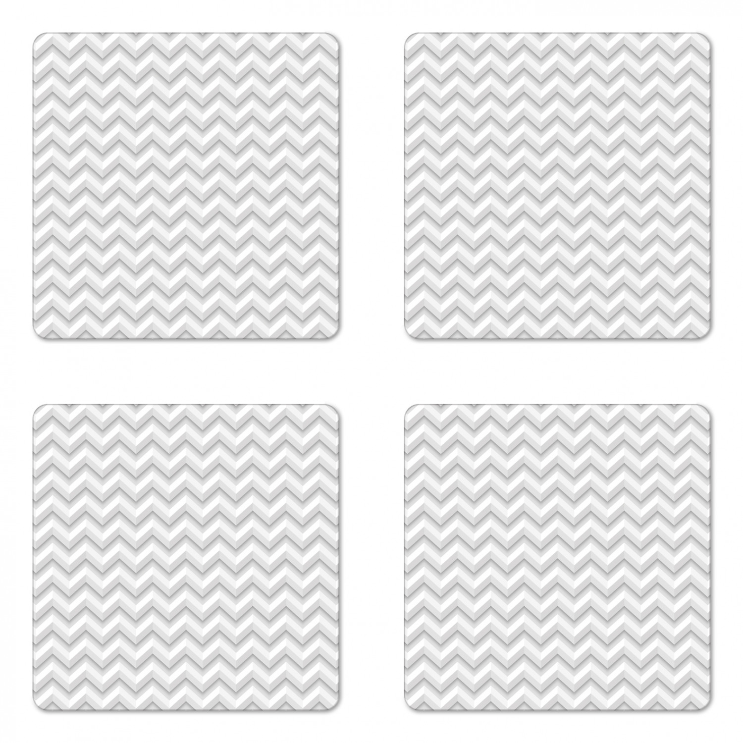 Geometric Coaster Set of 4, Simple Zig Zag Chevron Many Angle Pattern