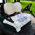 thumbnail image 2 of Golf Cart Seat Covers for 2 Seater, Purple Hydrangea Soft Microfiber Cart Seat Towel Blanket, Stripe Botanical Vintage Absorbent Breathable Non Slip Bench Seats Protector for Golf Course 51"x31", 2 of 9