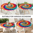 thumbnail image 7 of Colorful Rainbow Tie Dye Spiral Pattern Round Fitted Tablecloth with Elastic Edge,Dining Table Cover Waterproof,Outdoor Round Tablecloth for Camping,Dining,Indoor and Outdoor, 7 of 7