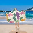 thumbnail image 2 of Yayeee Kids Hooded Towels Toddler Soft Absorbent Beach Bathing Wrap 50" x 23.5", Purple Clover Pattern, 2 of 5