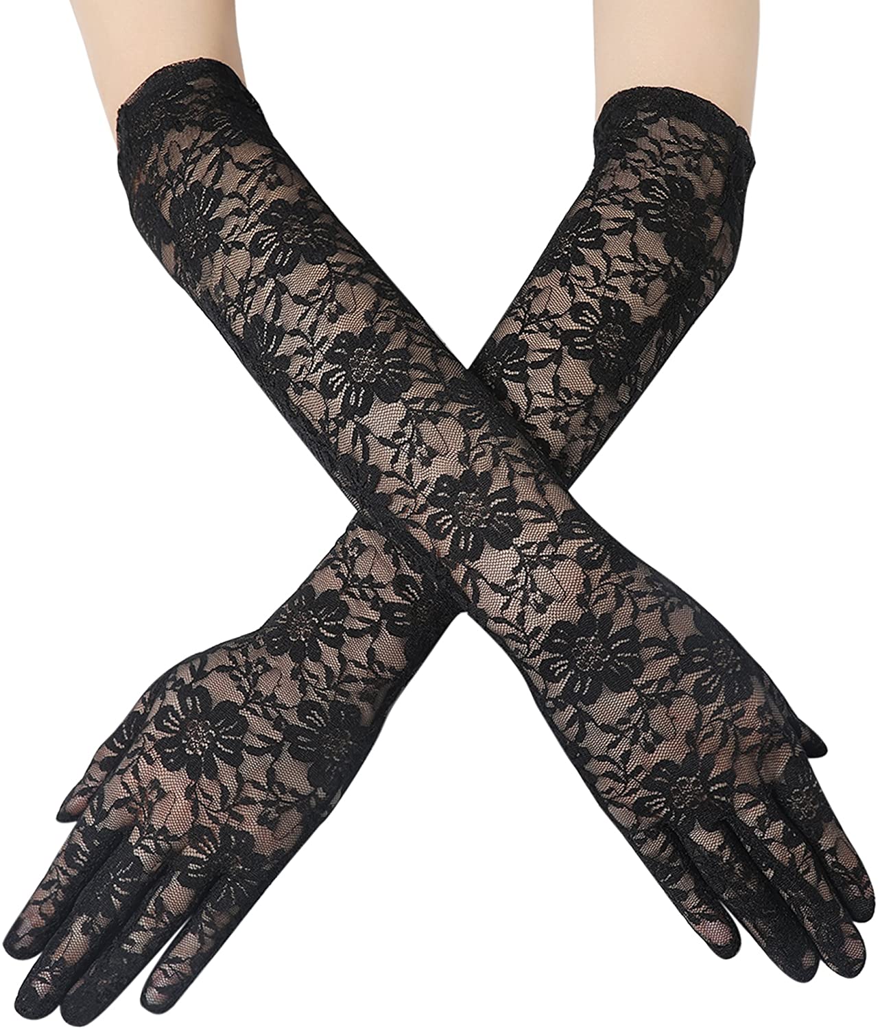 lace gloves elbow length