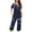 Navy, variant on Neewe Womens Pajama Sets Summer Ladies Pjs 2 Piece Loungewear Capri with Pockets Sleepwear