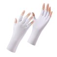 thumbnail image 4 of Ticikt Ice Silk Sun Protection Gloves, Half‑Finger Breathable UV‑Protection Thin Gloves for Men Women Summer,White, 4 of 5