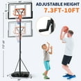 thumbnail image 7 of Ktaxon 44in Portable Basketball Hoop Outdoor with Simple Adjustable Handle, 7.3-10ft Kids Basketball Hoop Goal Indoor Outdoor, 7 of 7