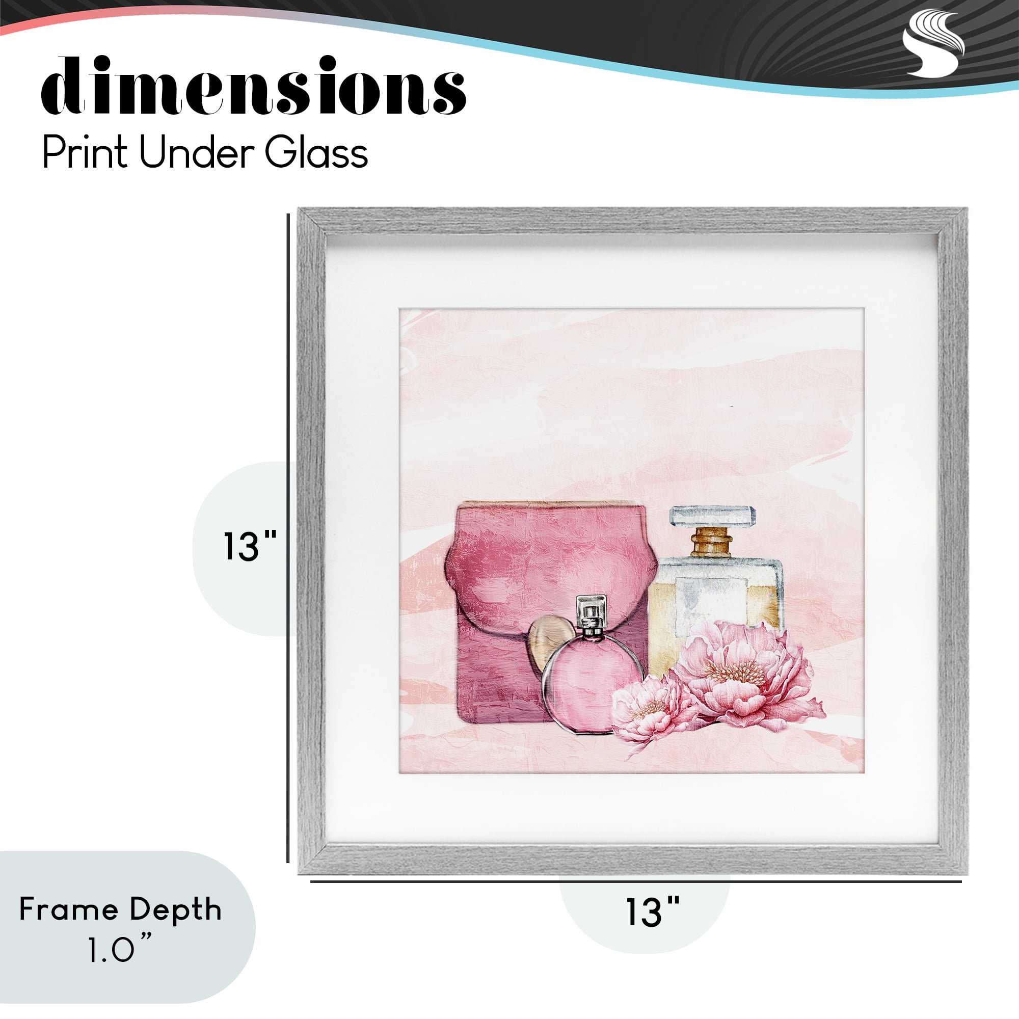 Stupell Industries Blush Glam Time Collection Gray Framed Print Under Glass, design by Kim Allen