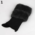 thumbnail image 4 of Women‘s Autumn Winter Fashion Furry Ribbed Boot Cuffs Boot Toppers Leg Warmers, 4 of 11