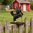 thumbnail image 7 of POLISE Spaces French Bulldog Bird Feeder, Whimsical Themed Decor with Black & Gold Color, 10.5 Inch Height Indoor/Outdoor Feeding Station, Decorative Sculpture with Feeding Tray, 7 of 7