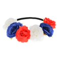 thumbnail image 1 of Love Sweety BOHO corona floral rosa flor diadema corona de pelo (cinta elástica roja azul blanca), 1 of 5