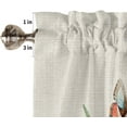 thumbnail image 5 of Kitchen Curtain Tiers Valance, Flower Leaves Spring Watercolor Floral Vintage Botanical Short Rod Pocket Window Curtain for Bedroom, Bathroom, 2 Panel, 27.5" W x36 L, 5 of 5