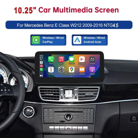 10.25 Inch Car In-Dash Navigation GPS Units for Mercedes Benz E Class W212 with NTG4.5/4.7 System 2012-2015 Wireless CarPlay Android Auto Multimedia Car Radio Receiver Support Bluetooth