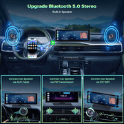 Lamtto Wireless Carplay &Android Auto with 4K Dash cam,10.26 Inch Protable Carplay Screen for Car,1080P Backup Camera, Digital Media Receivers with Voice Control/Bluetooth/G-Sensor/GPS/Mirror Link