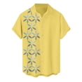 thumbnail image 5 of Inglocry Men's Cuban Guayabera Shirts - Casual Short Sleeve Cotton Linen Button Down Shirt Summer Regular Fit Beach Tops Yellow XL, 5 of 5