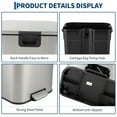 thumbnail image 4 of 5.3Gal Step Trash Can with Lid, Stainless Steel Foot Pedal Garbage Can  with Soft-Close Lid & Removable Inner Bucket,for Office Bathroom Living Room, 4 of 5