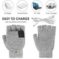 thumbnail image 7 of Heated Gloves for Women Usb Rechargeable Heated Mittens Warm Heating Glove Fingerless Winter Work Gloves（Gray）, 7 of 7
