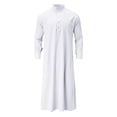 thumbnail image 4 of Men's Solid Color Arab Robe Traditional Thobe Garment for Prayer and Daily Wear, 4 of 7