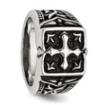 thumbnail image 5 of Auriga Fine Jewelry Stainless Steel Antiqued Polished and Textured Cross Ring for Men Size 10, 5 of 7