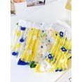 thumbnail image 2 of CHUNTIAN Women's 4 Pairs Sheer Mesh Flower Patterned Thin Casual Crew Socks Transparent Cute Summer Socks, 2 of 5