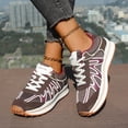 thumbnail image 3 of Rokment Womens Vintage Color Block Running Tennis Walking Shoes Fashion Sneakers Comfortable Breathable Mesh Memory Foam Basketball Volleyball Training Workout Fitness Skate Shoes Brown Size 6.5, 3 of 7