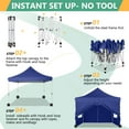 thumbnail image 6 of Hoteel 10x10 Pop Up Canopy Tent with 3 Sidewalls, Outdoor Canopy Tent Waterproof Pop Up Backyard Canopy Portable Party Commercial Instant Canopy Shelter Tent Gazebo for Wedding Camping, Dark Blue, 6 of 9
