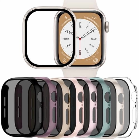 8‑Pack Anti‑Spy Privacy Protective Case Compatible with Apple Watch SE3 / SE2 / SE / Series 6 / 5 / 4 40mm