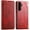 Red, variant on Dteck for Samsung Galaxy S25 Leather Case Wallet Folio Case Book Design Magnetic Closure with Stand and ID Holder Credit Card Slots for Samsung Galaxy S25 Plus 6.7" 2025,Black